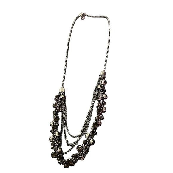 American Eagle Silver Tone Multi Strand Necklace - Picture 1 of 12